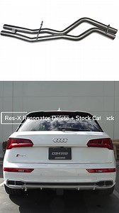 NOW AVAILABLE: Get more sound out of your Turbocharged B9/B9.5 Audi SQ5 factory catback exhaust with the new 034Motorsport Res-X resonator Delete and X-Pipe kit! The 034Motorsport Res-X Resonator Delete and X-Pipe for your B9/B9.5 Audi SQ5 3.0T unleashes a throaty growl and exotic tone that exudes the sound of performance and warns bystanders that this isn't your average family SUV. The new aggressive exhaust note is accomplished by removing the heavy factory resonator and replacing it with a re