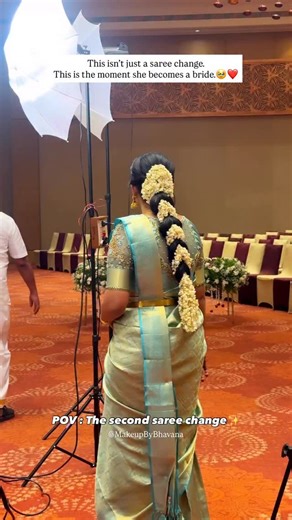 CA Bhavana Kothari | Chennai Pro Makeup Artist on Instagram: "The second saree isn’t just another outfit. It’s the main wedding saree - the one she chose with so much love, thought, and emotion.🥰 The saree she wears when she walks back to the stage to marry the man she’s chosen for life.🥹❤️ This transition is quiet, emotional, and incredibly special. I wanted to capture this exact moment - the nerves, the happiness, the pause before everything changes.🫶🏻 Because every Tamil bride understands