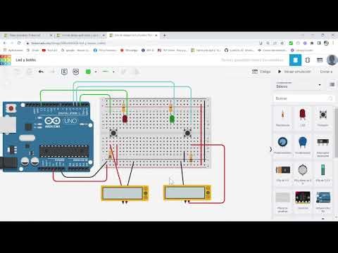 Encender led con botón en Tinkercad