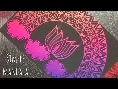 Simple mandala art in scratch card
