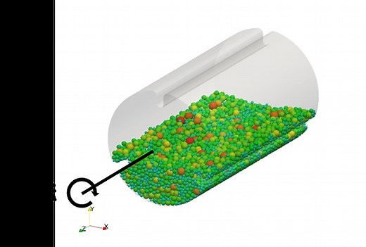 DEMを用いた回転ドラムにおける粉体混合解析