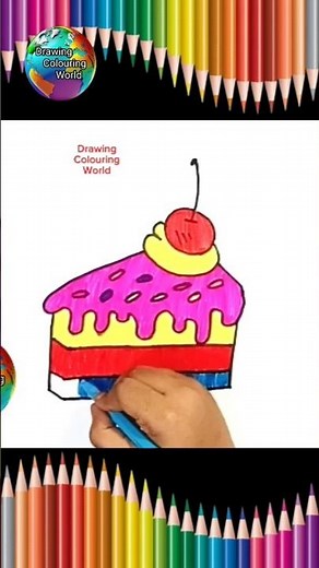 How to draw cake easy drawing for kids#cake#drawing #youtubeshorts #howtodraw #easydrawing #shorts
