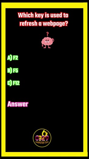 Which key is used to refresh a webpage? #computerquiz #keyboardshortcuts #ytshorts #shorts
