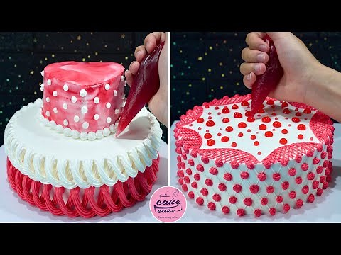 Red Floral Border Birthday Cake Decorating Tutorials