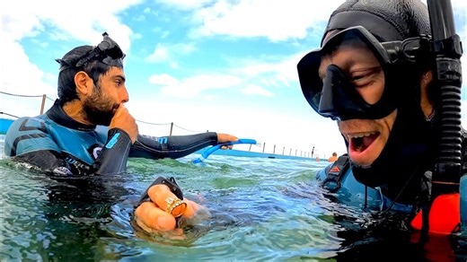 What happens when you metal detect underwater with crocodiles and a python?