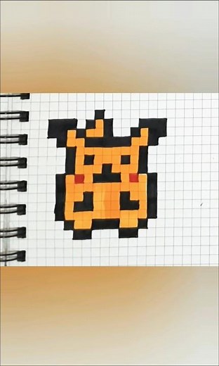 Easy Mini Pikachu ⚡ Pokémon Day Pixel Art on Graph Paper #Shorts