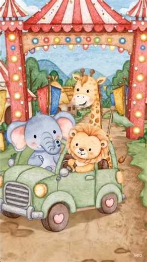Three animal friends heading for a circus