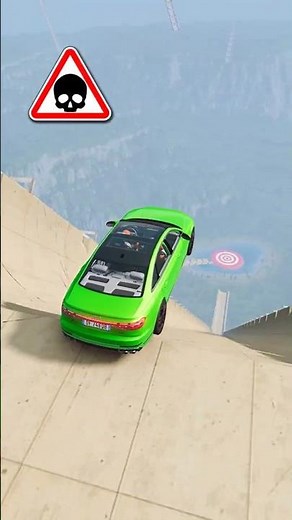 AUDI A8 vs Mega Ramp Crash Test 🔥 Sports Car Game Simulator Gameplay Shorts #cars #cargame #audia8