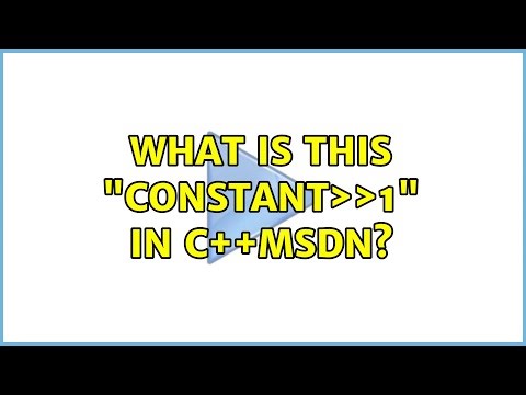 What is this "CONSTANT＞＞1" in c++\\msdn?