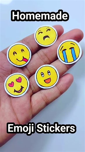 DIY Homemade Emoji Stickers 🤩No Glue ❌No double sided tape ❌ homemade Cute stickers /diy stickers | ArtisanAlley