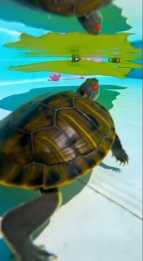 Peaceful Aquatic Journey: A Red-Eared Slider Explores Its Pond Paradise #TurtleAdventures #Aquatic