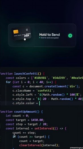 Build a Futuristic 3D Payment UI (HTML, CSS, JS) 💳✨