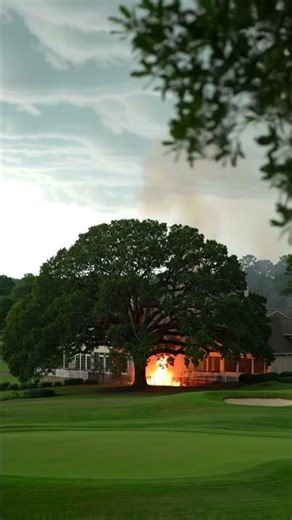 What happens when lightning strikes this house? ⚡️ #shocking