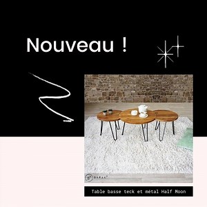  Nouveau sur le site  Cet ensemble tables basse en teck et métal...