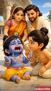 जय जय ने पूछी मैया मेरे दांत क्यों न निकल रे😀🥹😂 #viral #krishnaleela #ai #animation #bhakti #braj