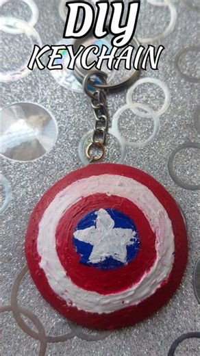 DIY Captain america shield keychain ⭐💫❣️#craft #diy #art #viral #shorts