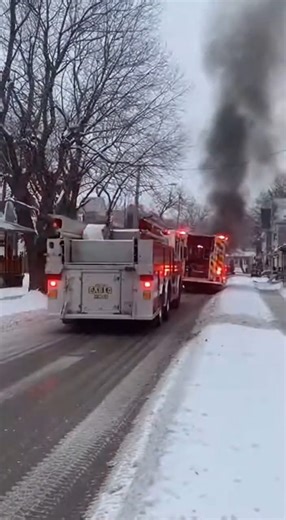 Fire Truck Slides On Ice And Rear-Ends Another Engine At Fire Scene Rochester, New York — A dangerous chain of events unfolded during an emergency response when a fire engine traveling on an icy residential street was unable to slow down in time. Video shows the truck skidding on the slick roadway before crashing into another fire engine already positioned at the scene of a house fire. Thick smoke can be seen rising in the background as crews scramble to regroup amid the collision. Despite the c