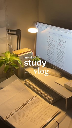 Late Night Study with Me | Productive and Aesthetic Study Vlog