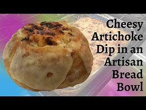 Cheesy Artichoke Dip in an Artisan Bread Bowl