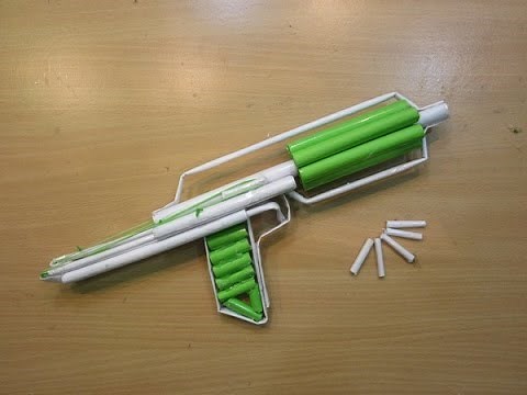 How to make a Paper Gun that shoots 7 Bullets - With Trigger