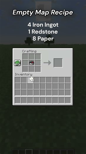 Minecraft Empty Map Recipe #minecraft #shorts