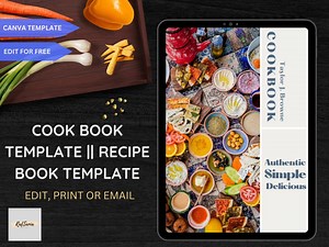 Cookbook Template, Digital Template for Recipe Books, Free Editable Canva Template - Etsy Canada