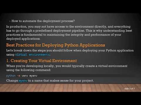 Best Practices for Deploying Python Applications with Virtual Environments