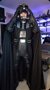 361K views · 16K reactions | I found my old Darth Vader suit. It consists of used parts from a Rubies Supreme suit, Black Series Helmet, 3D printed belt and chest box. Fake leather suit. And cheap Amazon boots. Due to parts not sized to me, you get a bobble headed Vader. #starwars #darthvader #cosplay #cosplayer #budgetcosplay | polskihussar | Facebook