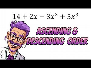 What is Ascending and Descending order in Algebra? #maths #mathematics
