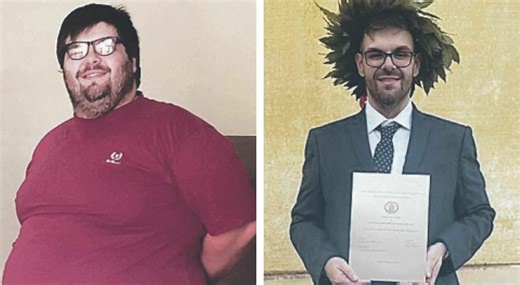 Cristian Pico perde 110 chili in un anno con la dieta chetogenica e si laurea con una tesi su se stesso
