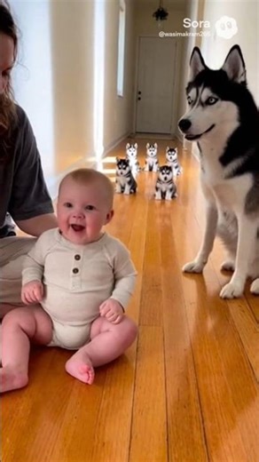 This Baby’s Awoo Made the Husky Join 🐺👶🔥