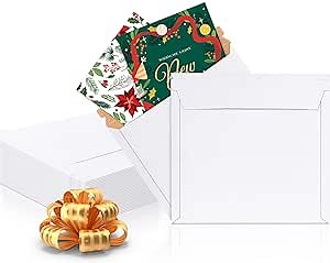 White Paperboard Rigid Mailers, 6 x 6 Inches. Pack 25 Chipboard Photo Envelopes Self Seal, 550 GSM. Stay Flat Box Mailers, 6x6. No Bend Self-Sealing Business Mailing Envelopes