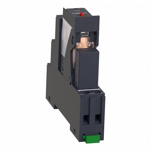 RXG12P7PV - interface plug in relay, Harmony Electromechanical Relays,  pre assembled, 10A, 1CO, with LED, lockable test but to n, 230V AC | Schneider Electric USA