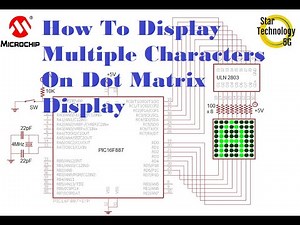 Microcontroller PIC16F887 Video 22 How To Display Multiple Characters On Dot Matrix Display