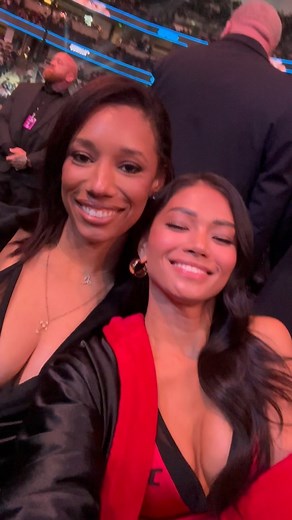 MMA Junkie | #UFC298 octagon girls @red_delacruz & @brookliyn_wren check in during a lull in the action 😘 | Instagram