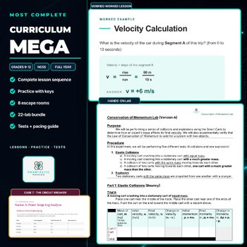 High School Physics Curriculum MEGA | Full Year + 22 Labs + 8 Escapes | NGSS