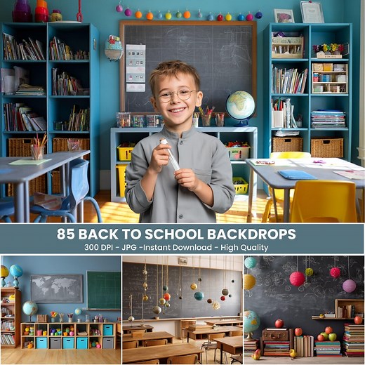 85 Back to School Digital Backdrops: Classroom Photography Backgrounds (digital Download) - Etsy