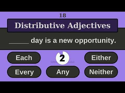 Distributive Adjectives | The Distributive Adjectives Showdown Quiz Test | Types of Adjective