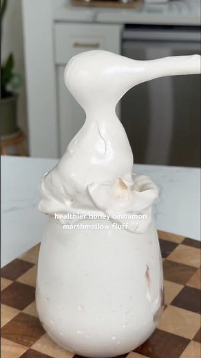 Healthier Honey Cinnamon Marshmallow fluff! #recipe #viral #trend #healthyrecipe