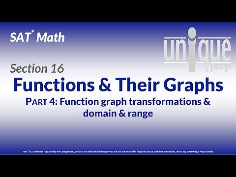 SAT Math 16: Functions & Their Graphs Part 4 (Function graph transformations & domain/range)