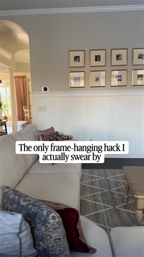 Natalie Aurigema on Instagram: "Hanging frames used to make me irrationally angry. This tool tells you exactly where the nail goes so you’re not patching walls or rehanging over and over. I linked the exact one I use on LTK. Comment FRAME and I’ll shoot you the link. . . . . frame hanging hack, how to hang frames straight, gallery wall tips, home decor hacks, wall art hanging tips, picture hanging tool, home depot frame hanging, hanging frames evenly, wall decor ideas, interior styling tips, hom