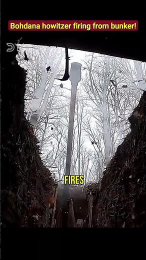 Ukrainian Bohdana howitzer firing from bunker!