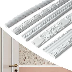 Flexible Chair Rail Panel PVC Wall Molding Trim – 0.79IN*0.28IN, 10 FT Roll, 3D Twisted Cable Pattern, Self-Adhesive, Paintable, Easy Installation for Home Decor(0.79in*0.28in)