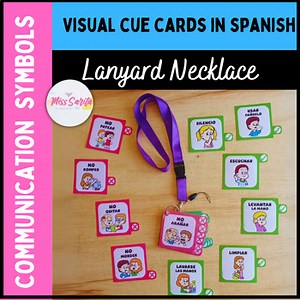 Visual Cue Cards in Spanish for Lanyard Necklace Autism Communication