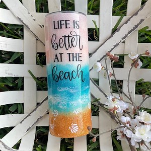 Beach Desing Tumbler - Etsy