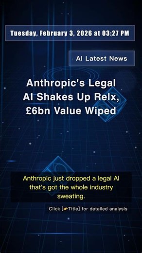 🧐👉 Anthropic's Legal AI Shakes Up Relx, £6bn Value Wiped #QixNewsAI