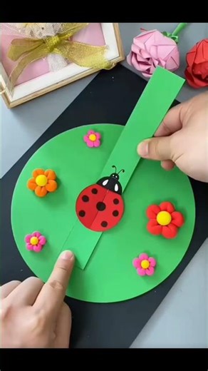 Pull the Paper… Ladybug Starts Flying! 🐞✨ Amazing DIY Craft Idea #Shorts