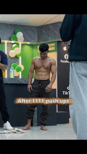 Muscle pump before & after 1111 push ups #fitness #motivation #pushups