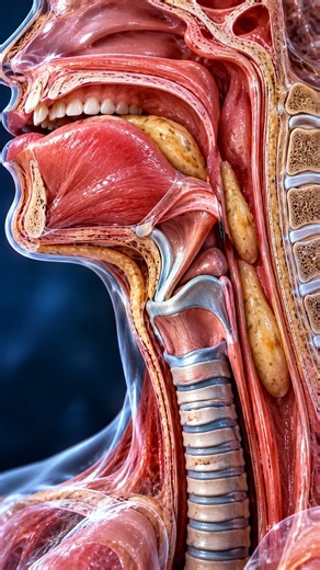 Medical animation of human swallow food