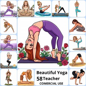 Yoga Teacher Clipart PNG, Beautiful Yoga Poses Graphics Set, Fitness Meditation Art, Wellness Healthy Lifestyle Clipart, Yoga Studio Decor - Etsy Canada
